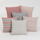 Set 6 cojines decorativos de 45x45 cm rosa y gris con relleno