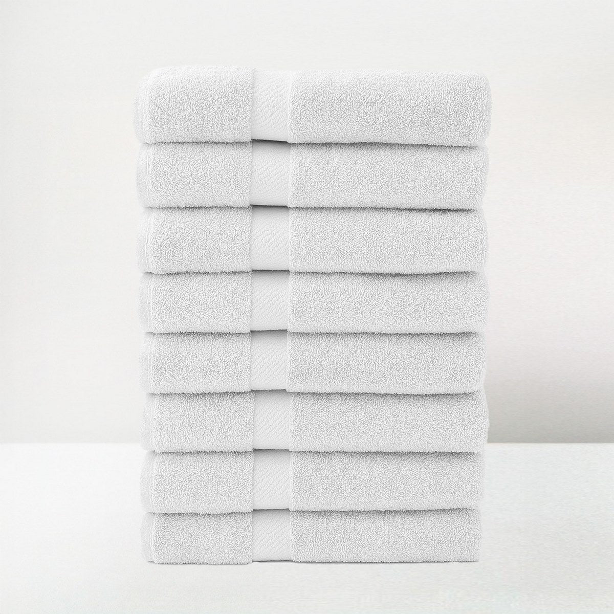Juego de 8 toallas de baño color blanco de 140x70 cm de 550gr/m²