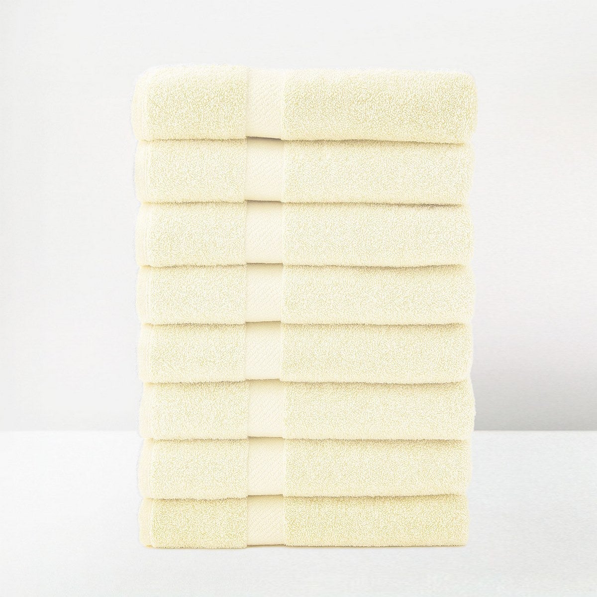 Juego de 8 toallas de baño color crema de 140x70 cm de 550gr/m²