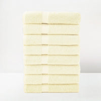 Juego de 8 toallas de baño color crema de 140x70 cm de 550gr/m²