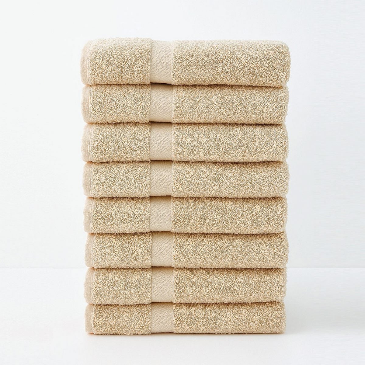 Juego de 8 toallas de baño color beige de 140x70 cm de 550gr/m²