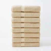 Juego de 8 toallas de baño color beige de 140x70 cm de 550gr/m²