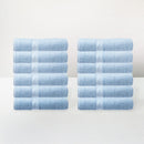 Juego de 12 toallas de lavabo color azul de 100x50 cm de 550gr/m²