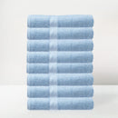 Juego de 8 toallas de baño color azul de 140x70 cm de 550gr/m²