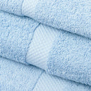 Juego de 8 toallas de baño color azul de 140x70 cm de 550gr/m²