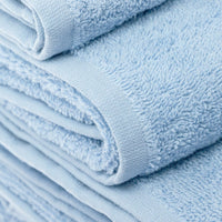 Juego de 8 toallas de baño color azul de 140x70 cm de 550gr/m²
