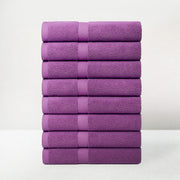 Juego de 8 Toallas Violeta 140x70 cm