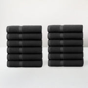 Juego de 12 Toallas Negro De 100x50 cm