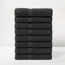 Juego de 8 toallas de baño color negro de 140x70 cm de 550gr/m²
