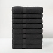 Juego de 8 Toallas Negro 140x70