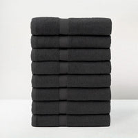 Juego de 8 toallas de baño color negro de 140x70 cm de 550gr/m²