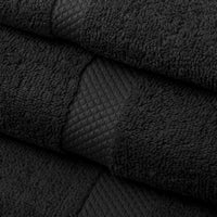 Juego de 8 toallas de baño color negro de 140x70 cm de 550gr/m²