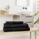 Juego de 8 toallas de baño color negro de 140x70 cm de 550gr/m²