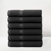 Conjunto de 6 Toalhas Preto 150x100