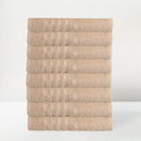 Juego de 8 toallas de baño color beige de 140x70 cm de 450gr/m²