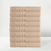 Juego de 8 Toallas Ducha Beige 140x70