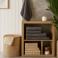 Juego de 8 toallas de baño color beige de 140x70 cm de 450gr/m²