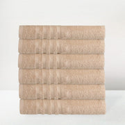 Juego de 6 Toallas Beige 150x100 cm