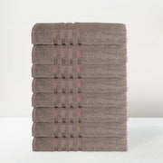 Conjunto de 8 Toalhas Cinzento-acastanhado 140x70 cm