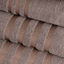 Juego de 8 toallas de baño color marrón de 140x70 cm de 450gr/m²