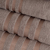 Juego de 8 toallas de baño color marrón de 140x70 cm de 450gr/m²