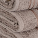 Juego de 8 toallas de baño color marrón de 140x70 cm de 450gr/m²