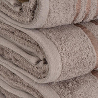 Juego de 8 toallas de baño color marrón de 140x70 cm de 450gr/m²