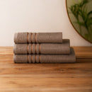 Juego de 8 toallas de baño color marrón de 140x70 cm de 450gr/m²