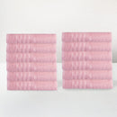 Juego de 12 toallas de lavabo color rosa de 100x50 cm de 450gr/m²