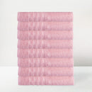 Juego de 8 toallas de baño color rosa de 140x70 cm de 450gr/m²
