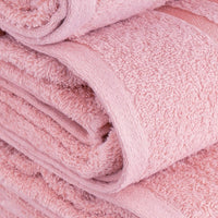 Juego de 8 toallas de baño color rosa de 140x70 cm de 450gr/m²