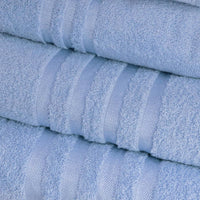 Juego de 12 toallas de lavabo color azul de 100x50 cm de 450gr/m²