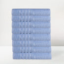 Juego de 8 toallas de baño color azul de 140x70 cm de 450gr/m²
