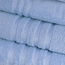 Juego de 8 toallas de baño color azul de 140x70 cm de 450gr/m²