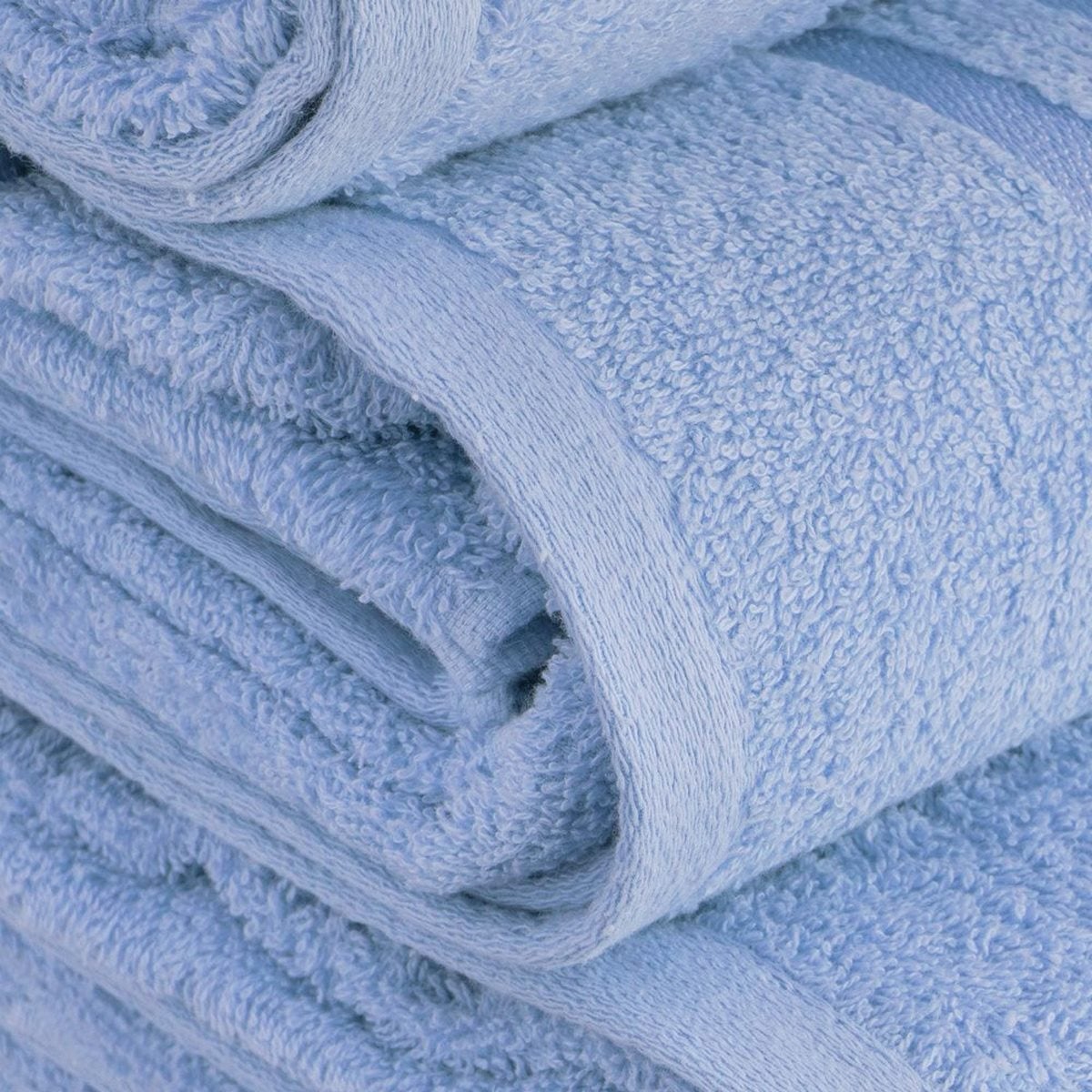 Juego de 8 toallas de baño color azul de 140x70 cm de 450gr/m²