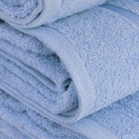 Juego de 8 toallas de baño color azul de 140x70 cm de 450gr/m²