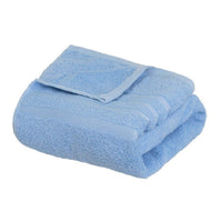 Juego de 8 toallas de baño color azul de 140x70 cm de 450gr/m²