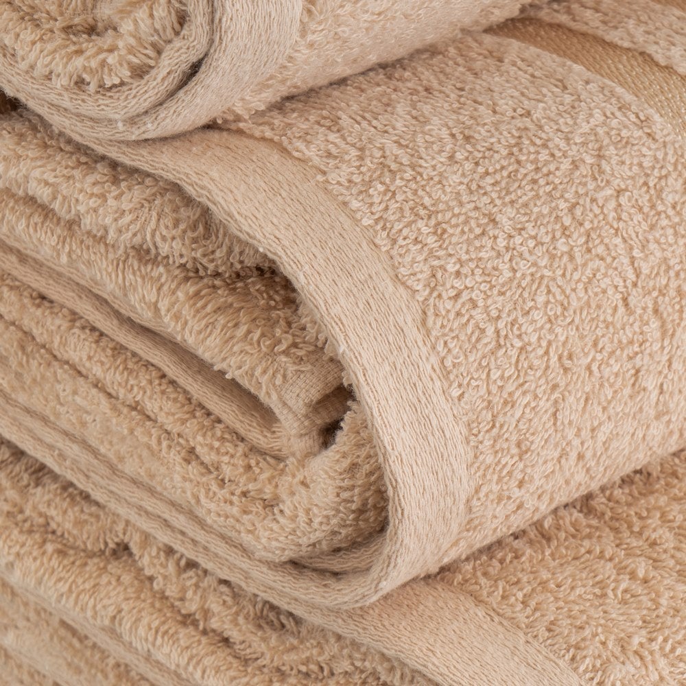 Set 12 Toallas Mano 100x50cm 100% Algodón 450g Beige