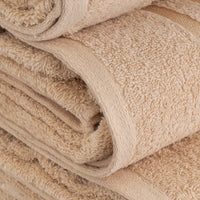 Set 12 Toallas Mano 100x50cm 100% Algodón 450g Beige