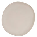 Juego de 12 platos llanos de melamina beige de 28 cm