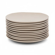 Conjunto de 12 pratos rasos de melamina bege de 28 cm