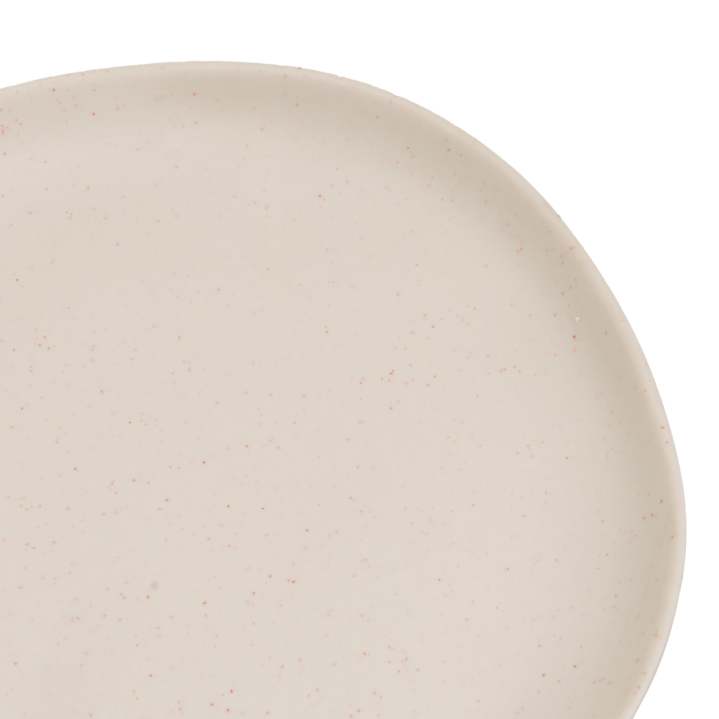 Juego de 12 platos postre de melamina beige de 20 cm