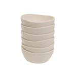 Juego de 6 boles pequeños de melamina en color beige de 11 cm