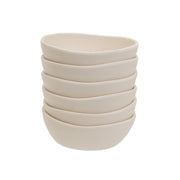 Conjunto de 6 tigelas grandes de melamina bege de 16 cm