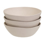 Juego de 3 ensaladeras fabricadas en melamina color beige de 23 cm