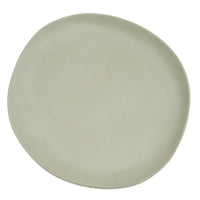 Juego de 12 platos llanos de melamina verde de 28 cm