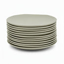 Juego de 12 platos llanos de melamina verde de 28 cm