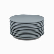 Conjunto de 12 pratos de sobremesa em melamina azul de 20 cm