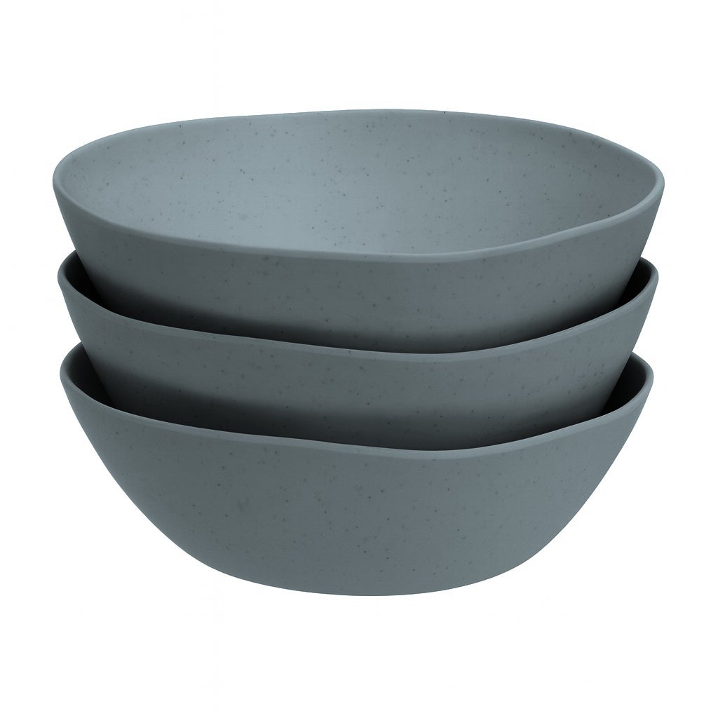 Juego de 3 ensaladeras de melamina azul de 23 cm