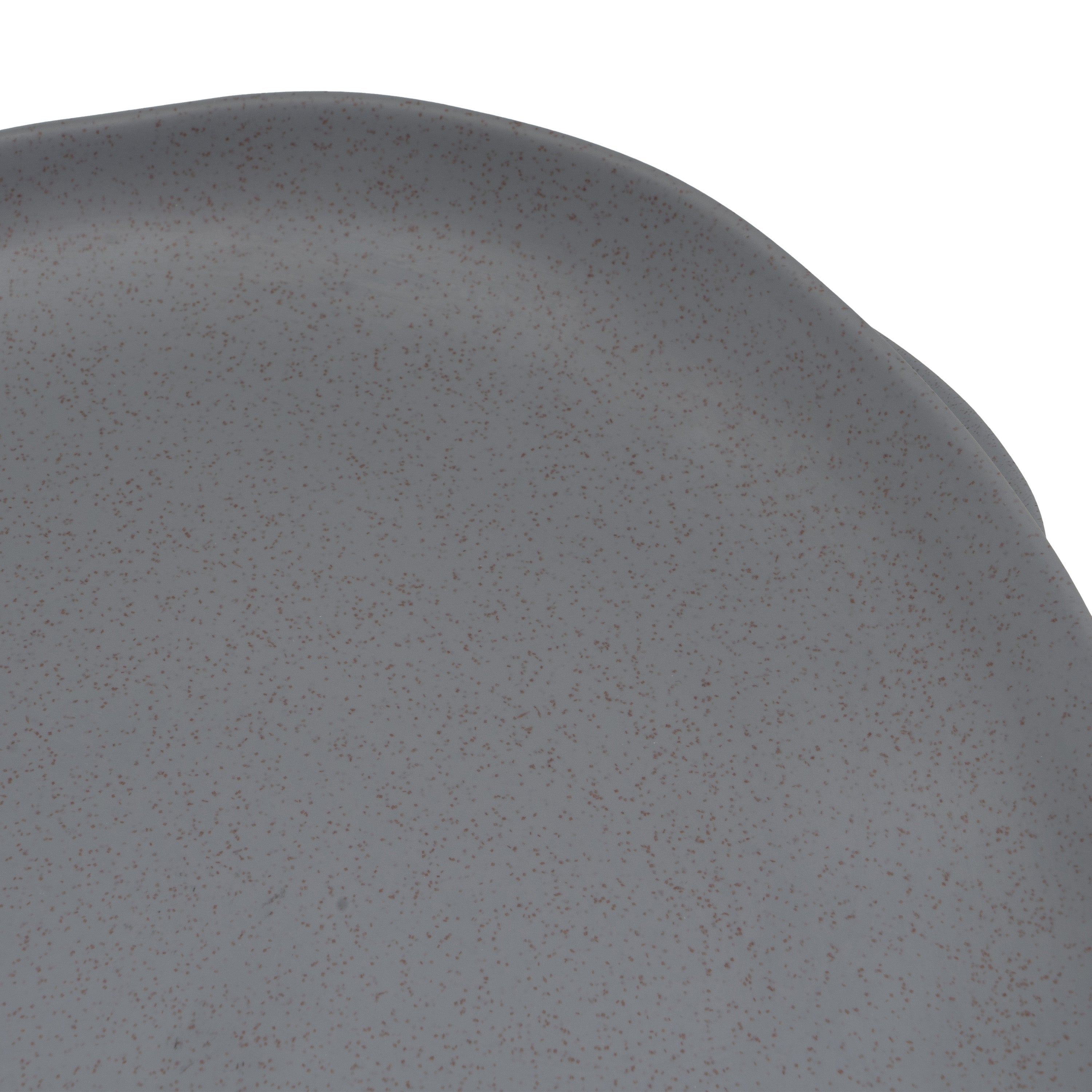 Juego de 12 platos llanos de melamina gris de 28 cm